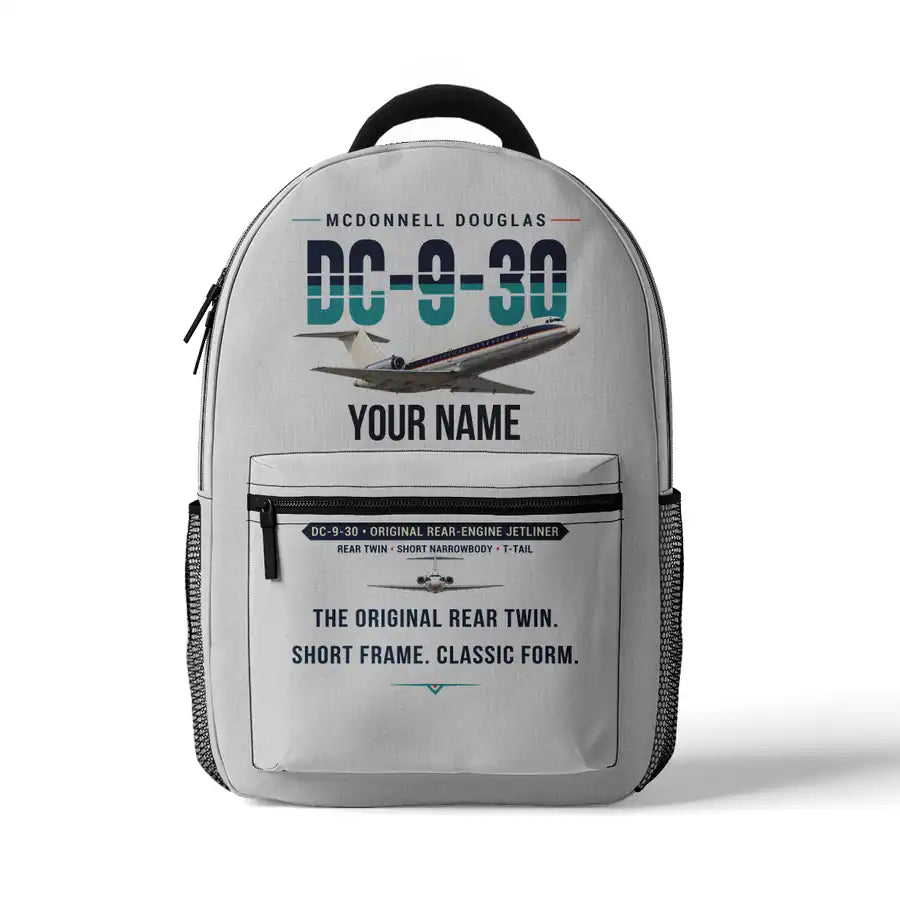 McDonnell Douglas DC-9-30 - 3D Backpack - Original + Name - White