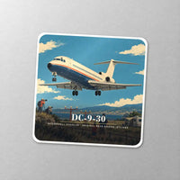 Thumbnail for McDonnell Douglas DC-9-30 - 3D - Square Sticker - Close-up