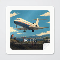 Thumbnail for McDonnell Douglas DC-9-30 - 3D - Square Sticker - Peel