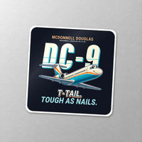 Thumbnail for McDonnell Douglas DC-9-30 - Cartoon - Square Sticker - Close-up