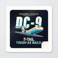 Thumbnail for McDonnell Douglas DC-9-30 - Cartoon - Square Sticker - Peel