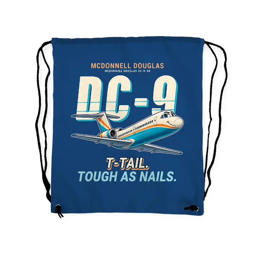 McDonnell Douglas DC-9-30 - Drawstring Bag - Cartoon - Blue