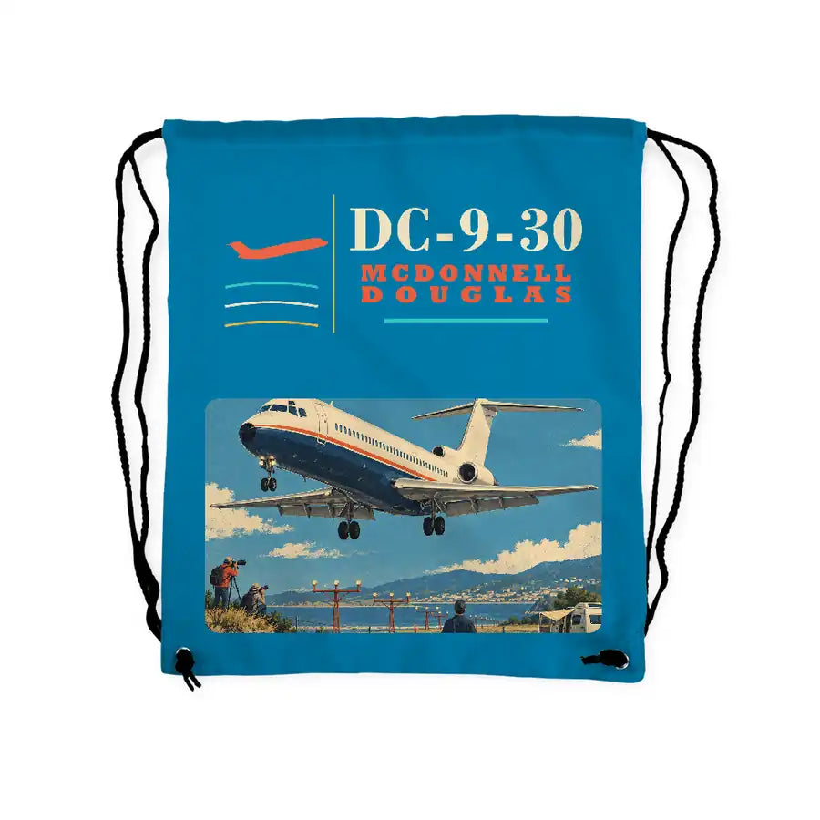 McDonnell Douglas DC-9-30 - Drawstring Bag - Classic - Light Blue