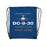 Thumbnail for McDonnell Douglas DC-9-30 - Drawstring Bag - Heritage + Name - Blue