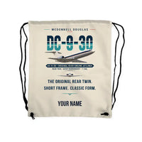 Thumbnail for McDonnell Douglas DC-9-30 - Drawstring Bag - Original + Name - Beige