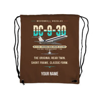Thumbnail for McDonnell Douglas DC-9-30 - Drawstring Bag - Original + Name - Brown