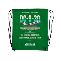 Thumbnail for McDonnell Douglas DC-9-30 - Drawstring Bag - Original + Name - Green
