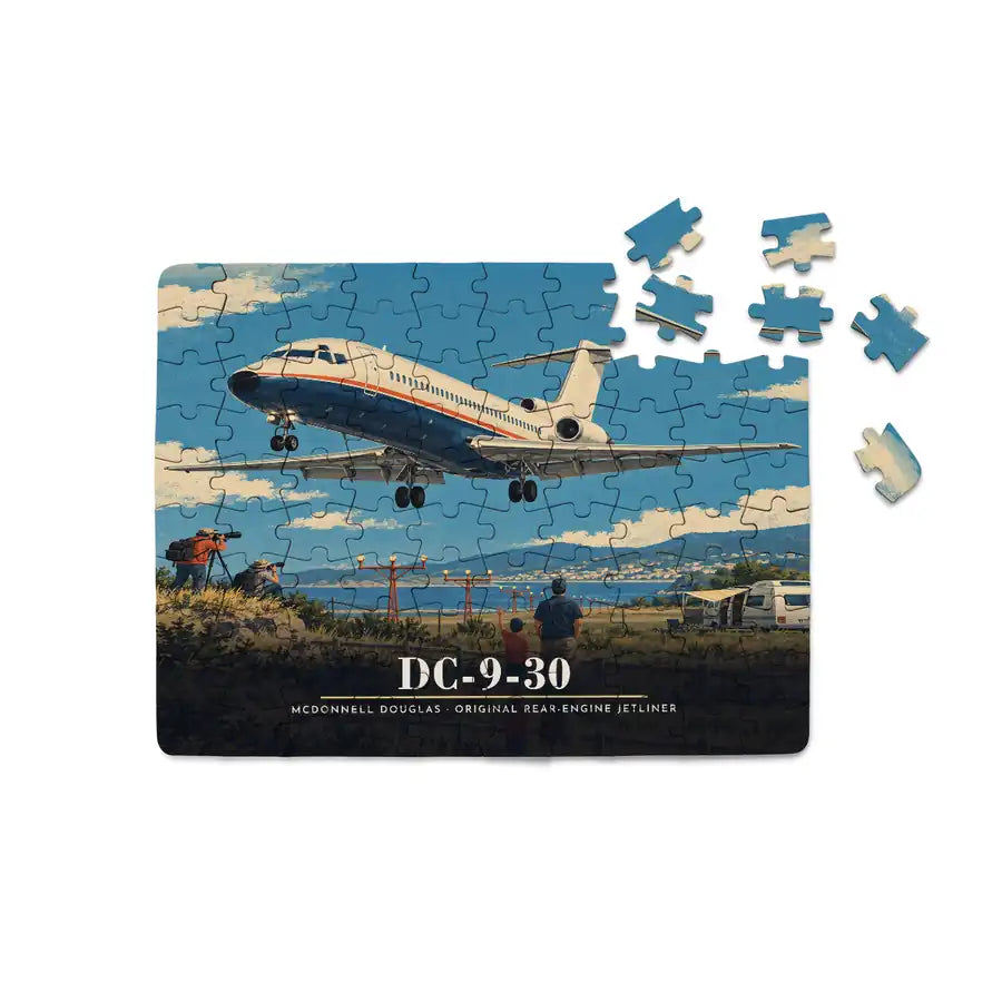 McDonnell Douglas DC-9-30 - Horizontal + Text - Canvas Puzzle