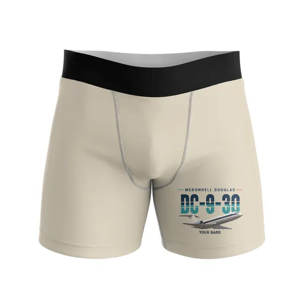 McDonnell Douglas DC-9-30 - Men Boxers - Original + Name - Beige