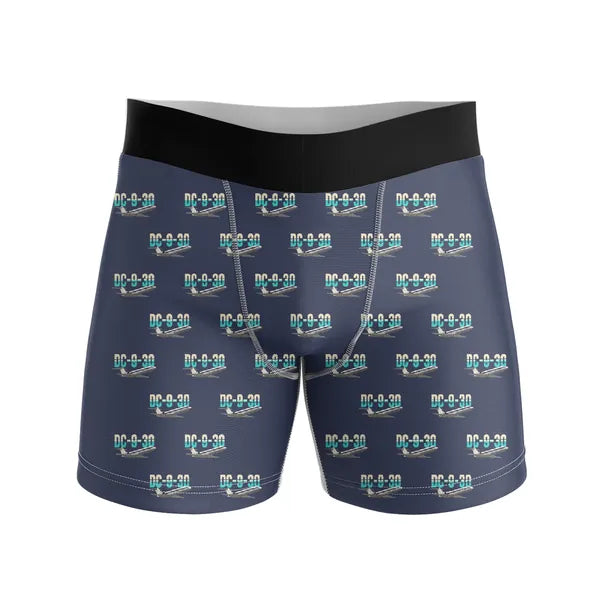 McDonnell Douglas DC-9-30 - Men Boxers - Original Pattern - Navy Blue