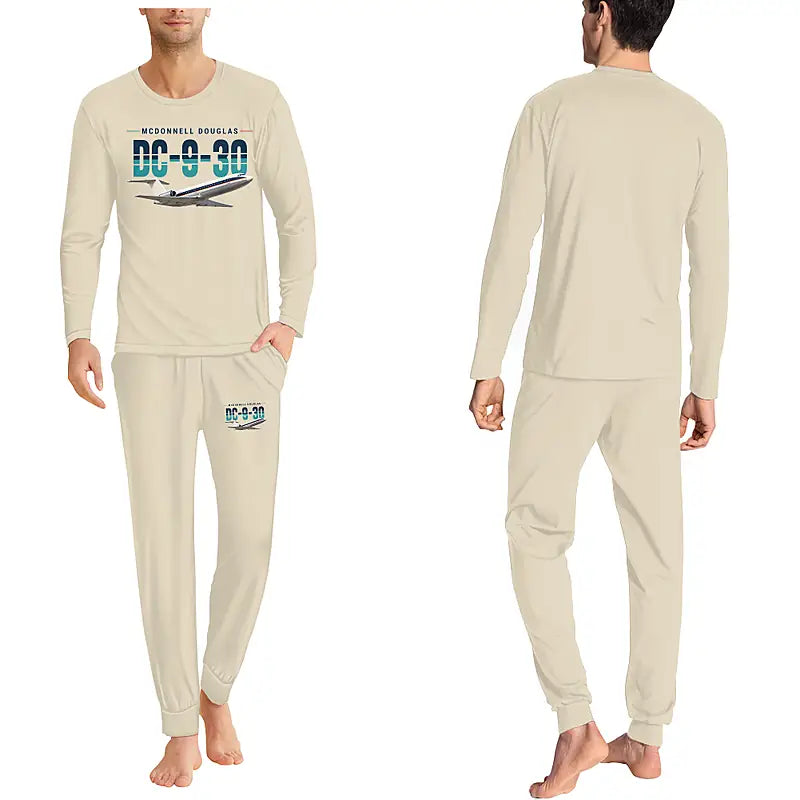McDonnell Douglas DC-9-30 - Men Pajamas - Original Chest - Beige