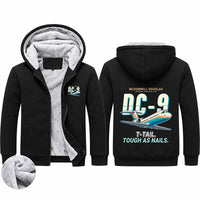 Thumbnail for McDonnell Douglas DC-9-30 Zipped Sweatshirts - Cartoon - Black
