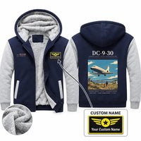 Thumbnail for McDonnell Douglas DC-9-30 Zipped Sweatshirts - Poster + Name - Navy & Gray