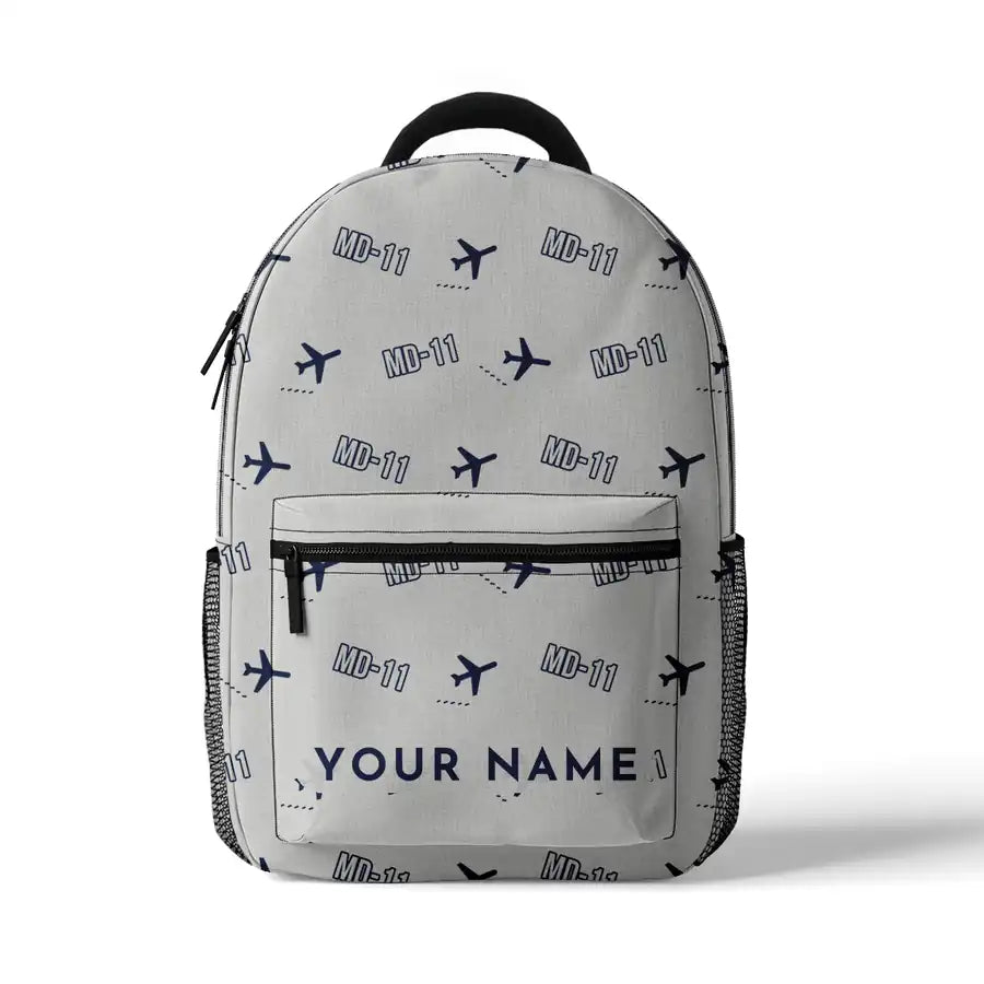 McDonnell Douglas MD-11 - 3D Backpack - 3D Pattern + Name - White