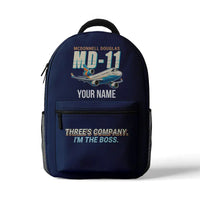 Thumbnail for McDonnell Douglas MD-11 - 3D Backpack - Cartoon + Name - Dark Blue