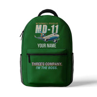 Thumbnail for McDonnell Douglas MD-11 - 3D Backpack - Cartoon + Name - Green