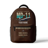 Thumbnail for McDonnell Douglas MD-11 - 3D Backpack - Original + Name - Brown