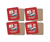 Thumbnail for McDonnell Douglas MD-11 - Cartoon - Coaster Set - Red