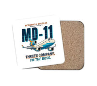 Thumbnail for McDonnell Douglas MD-11 - Cartoon - Coaster - White