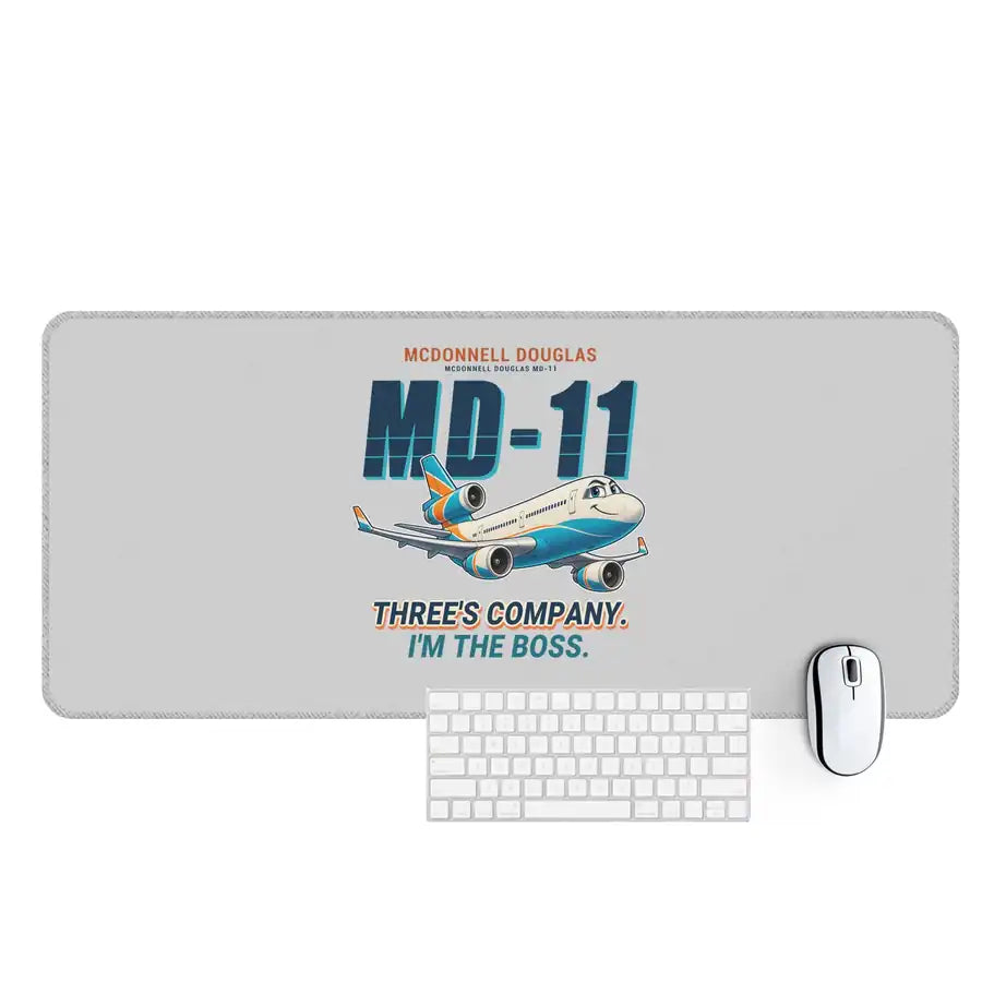 McDonnell Douglas MD-11 - Cartoon - Desk Mat - Light Gray