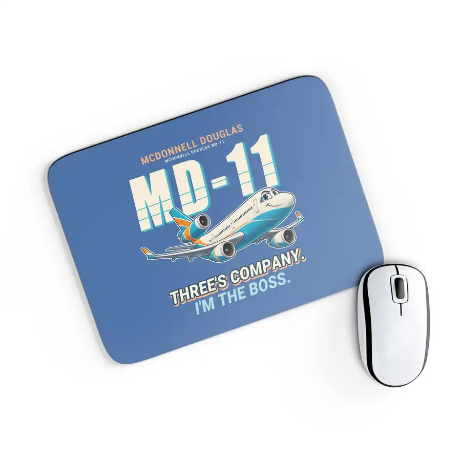 McDonnell Douglas MD-11 - Cartoon - Mouse Pad - Blue