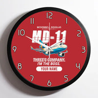 Thumbnail for McDonnell Douglas MD-11 - Cartoon + Name - Framed - Red
