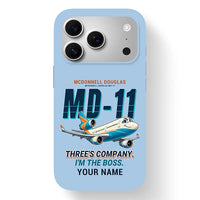 Thumbnail for McDonnell Douglas MD-11 - Cartoon + Name - MagSafe iPhone 17 Pro - Light Blue