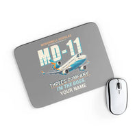 Thumbnail for McDonnell Douglas MD-11 - Cartoon + Name - Mouse Pad - Gray