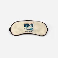 Thumbnail for McDonnell Douglas MD-11 - Cartoon + Name - Sleep Mask - Beige