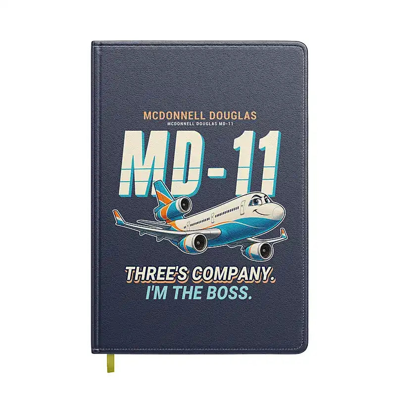 McDonnell Douglas MD-11 - Cartoon - Notebook - Navy Blue