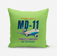 Thumbnail for McDonnell Douglas MD-11 - Cartoon - Pillow - Light Green