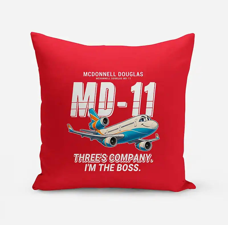 McDonnell Douglas MD-11 - Cartoon - Pillow - Red