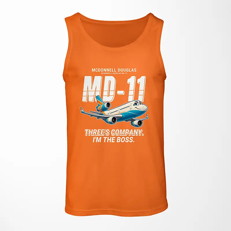 McDonnell Douglas MD-11 - Cartoon - Tank Top - Orange