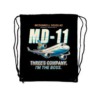 Thumbnail for McDonnell Douglas MD-11 - Drawstring Bag - Cartoon - Black