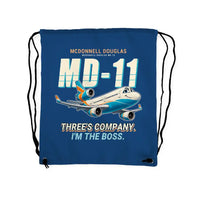 Thumbnail for McDonnell Douglas MD-11 - Drawstring Bag - Cartoon - Blue