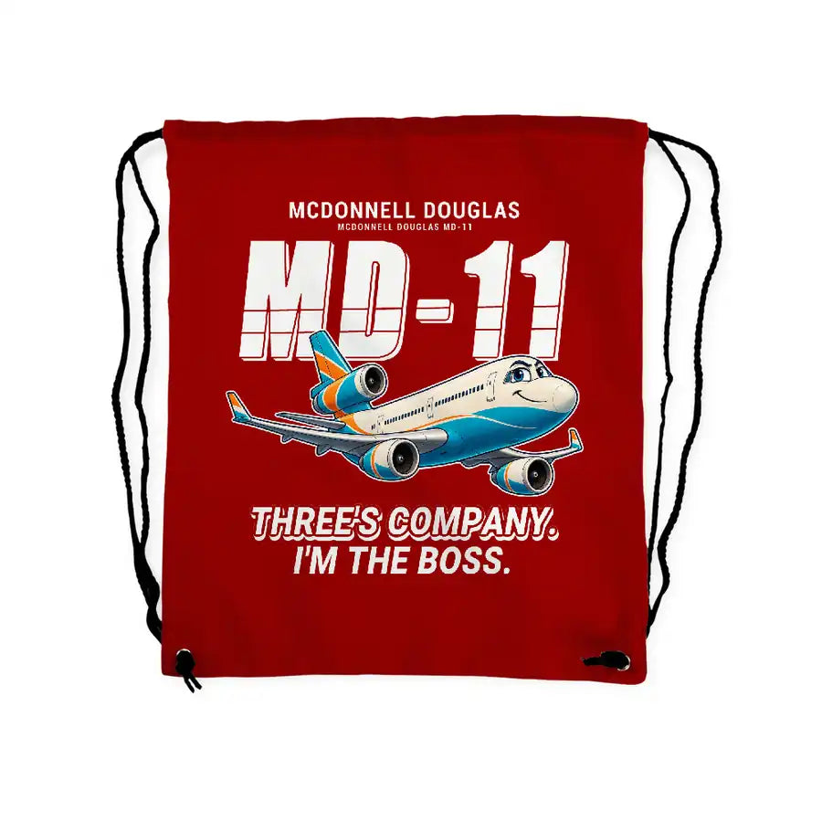 McDonnell Douglas MD-11 - Drawstring Bag - Cartoon - Red