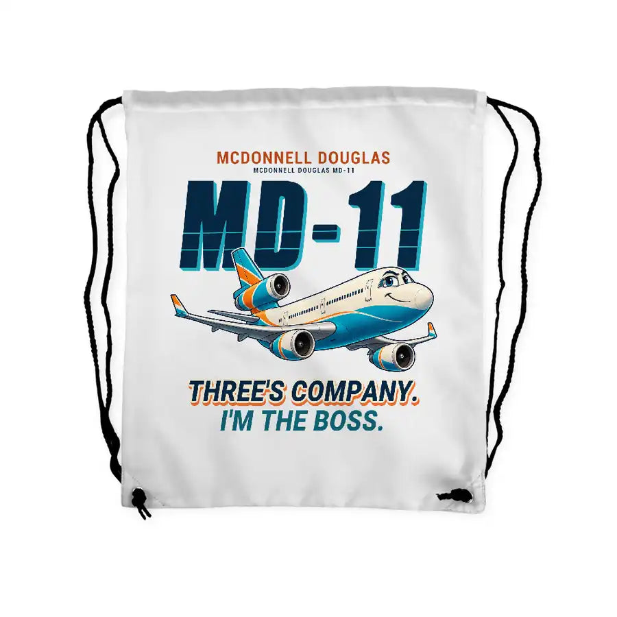 McDonnell Douglas MD-11 - Drawstring Bag - Cartoon - White