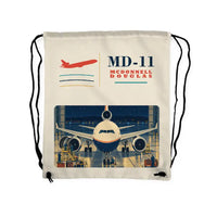 Thumbnail for McDonnell Douglas MD-11 - Drawstring Bag - Classic - Beige