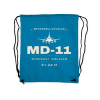 Thumbnail for McDonnell Douglas MD-11 - Drawstring Bag - Heritage - Light Blue