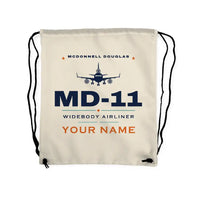 Thumbnail for McDonnell Douglas MD-11 - Drawstring Bag - Heritage + Name - Beige