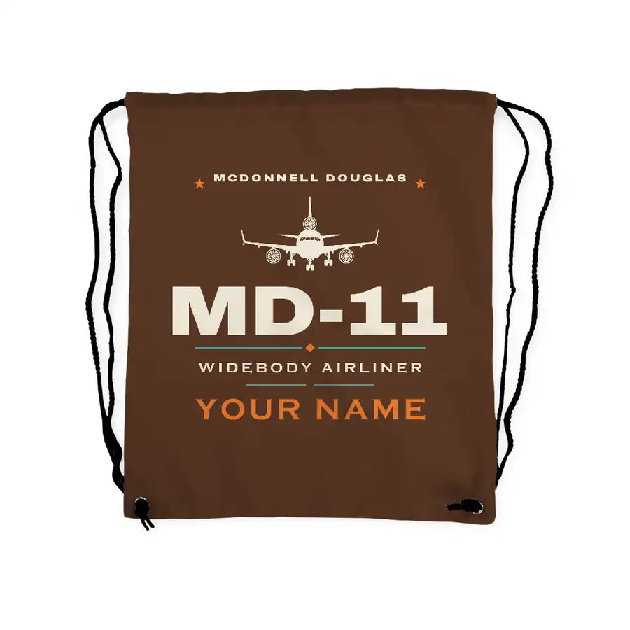 McDonnell Douglas MD-11 - Drawstring Bag - Heritage + Name - Brown