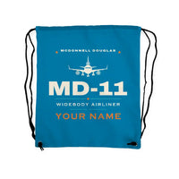 Thumbnail for McDonnell Douglas MD-11 - Drawstring Bag - Heritage + Name - Light Blue