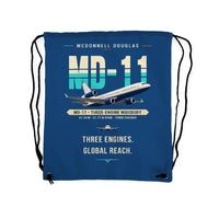 Thumbnail for McDonnell Douglas MD-11 - Drawstring Bag - Original - Blue