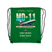Thumbnail for McDonnell Douglas MD-11 - Drawstring Bag - Original - Green