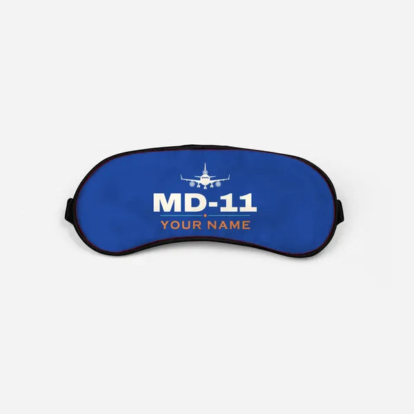 McDonnell Douglas MD-11 - Heritage + Name - Sleep Mask - Blue