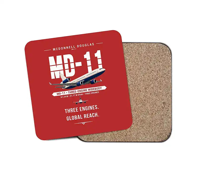 McDonnell Douglas MD-11 - Original - Coaster - Red