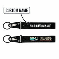 Thumbnail for McDonnell Douglas MD-11 Hawk-Shaped Key Chains - Black - Original - Personalized