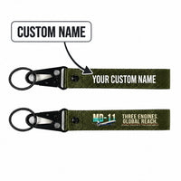Thumbnail for McDonnell Douglas MD-11 Hawk-Shaped Key Chains - Dark Green - Original - Personalized