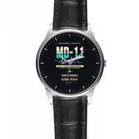 Thumbnail for McDonnell Douglas MD-11 - Original - Leather Strap - Striped Black Leather Strap