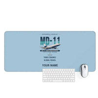 Thumbnail for McDonnell Douglas MD-11 - Original + Name - Desk Mat - Light Blue